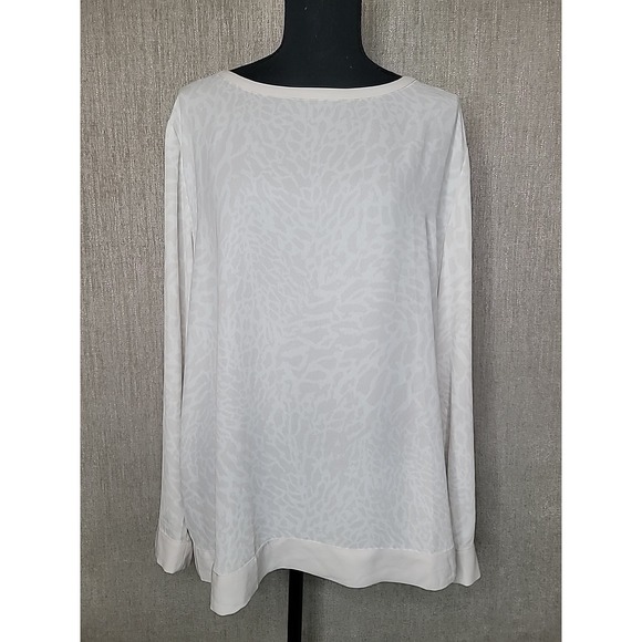 Ann Taylor Loft Giraffe Print Long Sleeve Flowy Dressy Blouse Women's XL - Picture 2 of 8